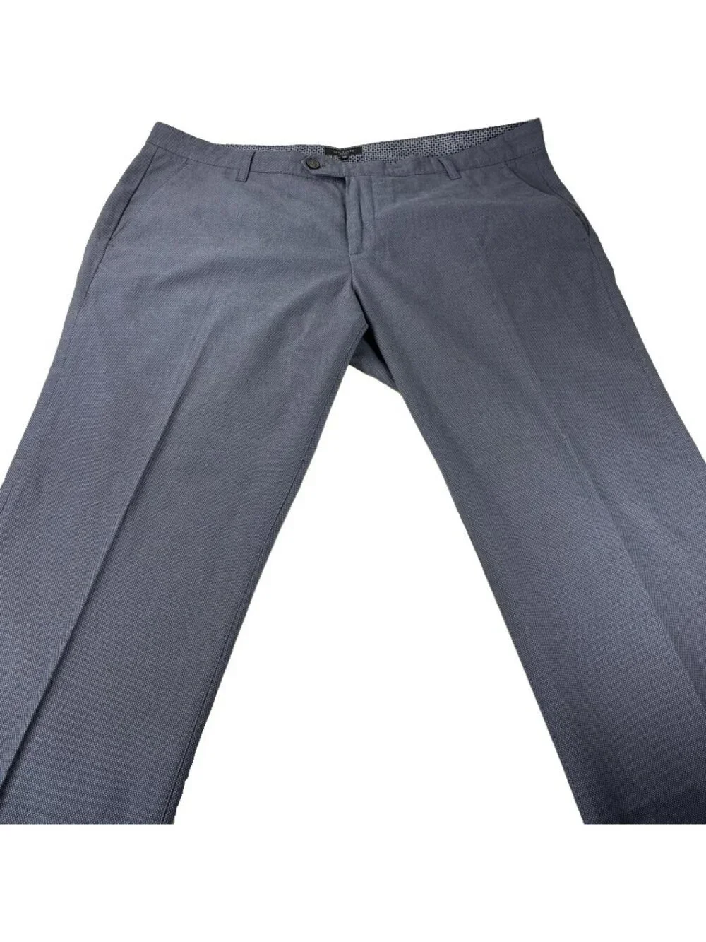 Ted Baker London Mens 40R Dress Pants Slacks Charcoal Gray Textured Floral Trim